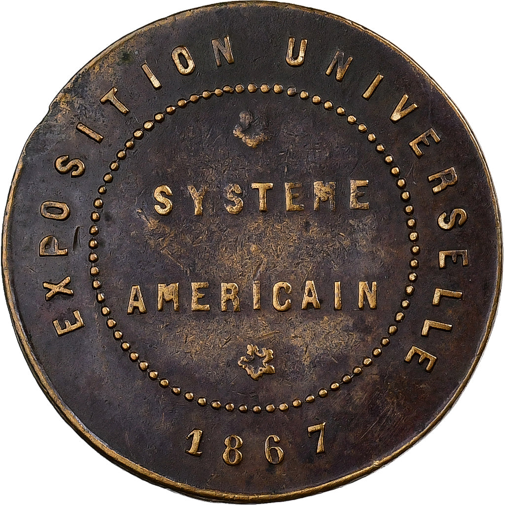 France, Medal, Exposition Universelle, Hygiène, Système Américain, 1867
