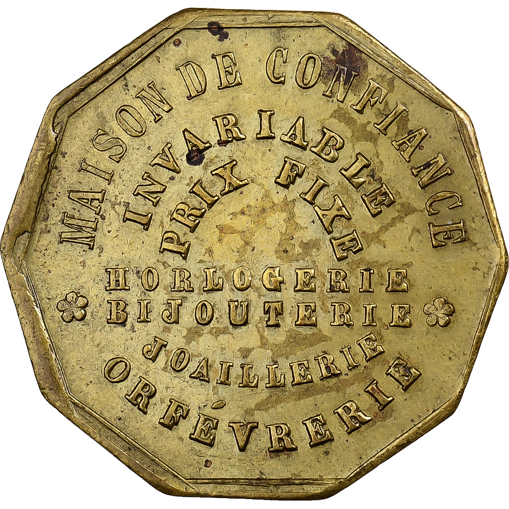 France, Jeton, Napoléon III, Horlogerie Bijouterie G. Detouche, Laiton, TTB+