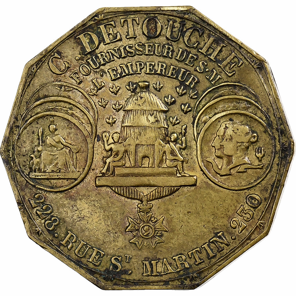 France, Token, Napoléon III, Horlogerie Bijouterie G. Detouche, Brass