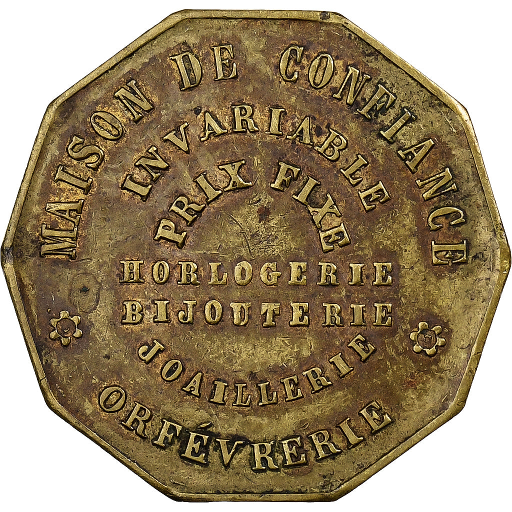 France, Token, Napoléon III, Horlogerie Bijouterie G. Detouche, Brass