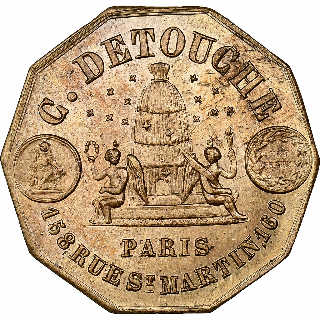 França, Token, Napoléon III, Horlogerie Bijouterie G. Detouche, Latão