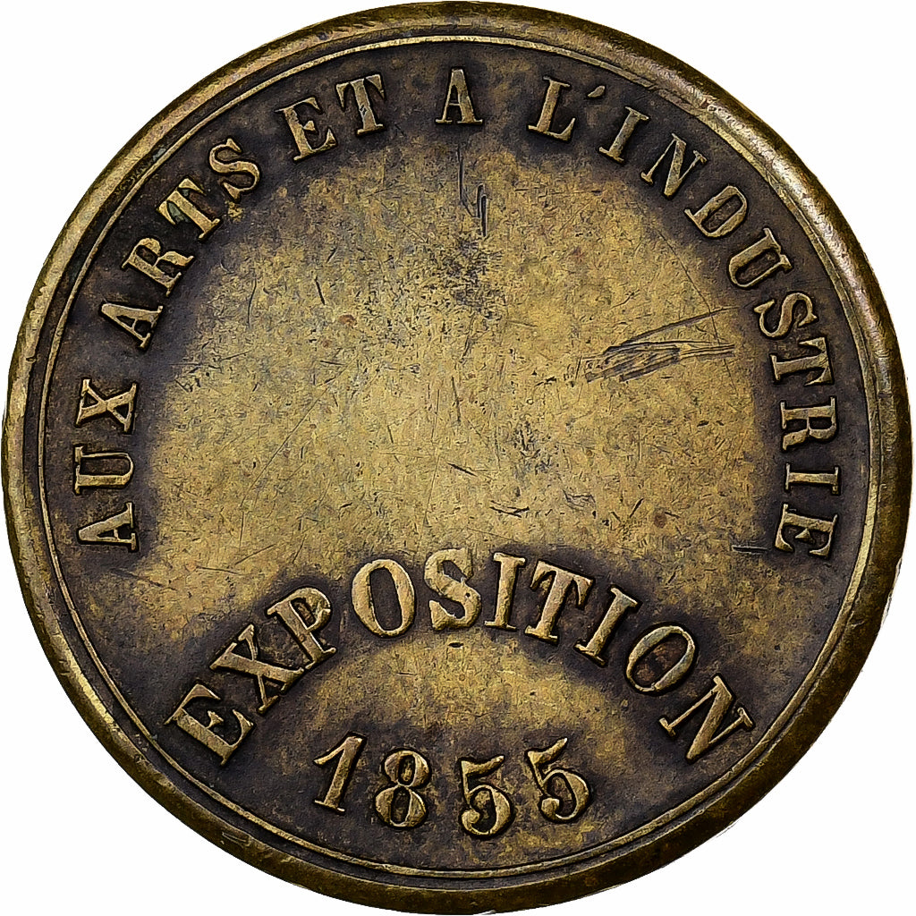 França, Token, Plumes Dubillot, Exposition, 1855, Latão, EF(40-45)