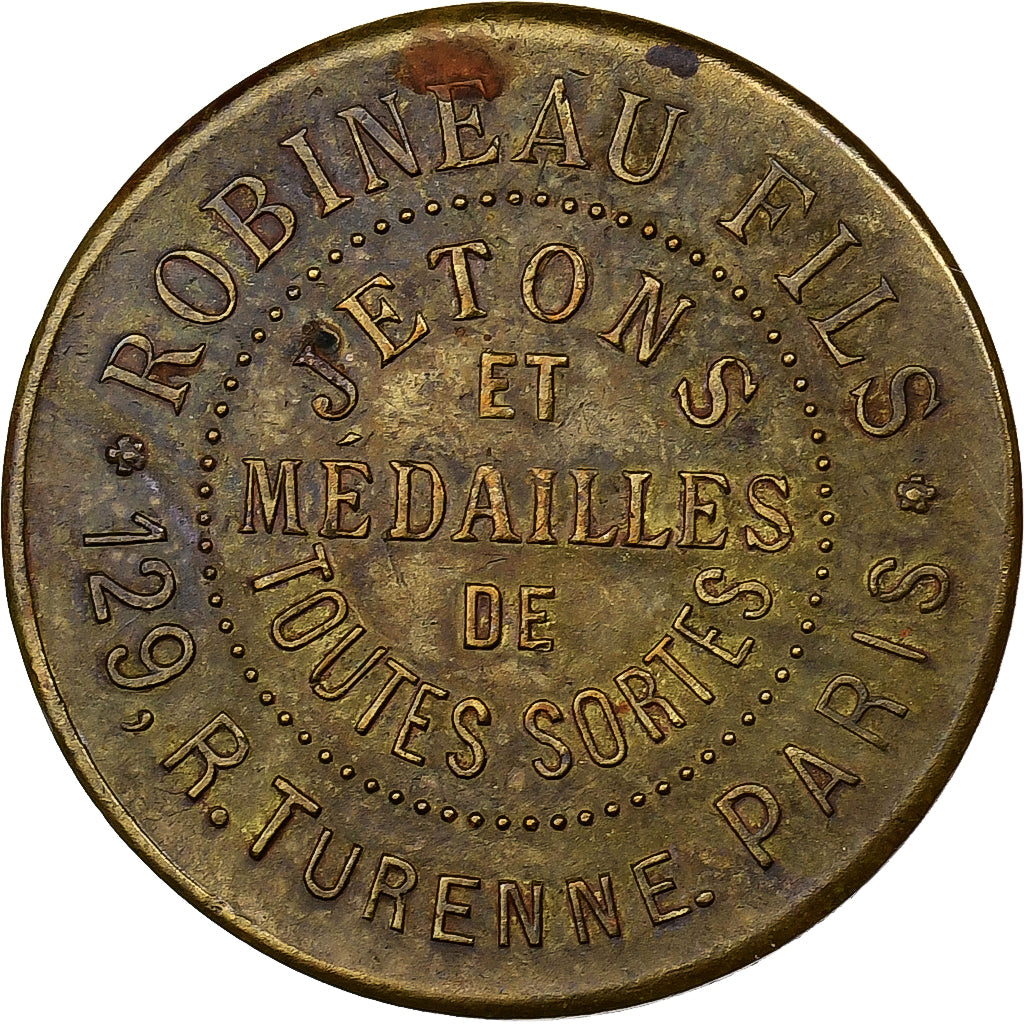 Francia, Ficha, Robineau Fils, Jetons et Médailles, Paris, Latón, MBC