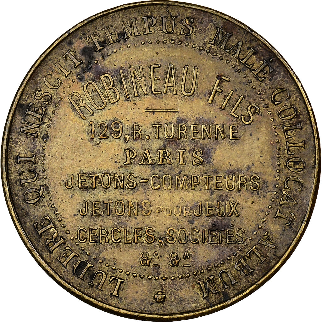 França, Ficha, Robineau Fils, Jetons et Médailles, Paris, Latão, EF(40-45)