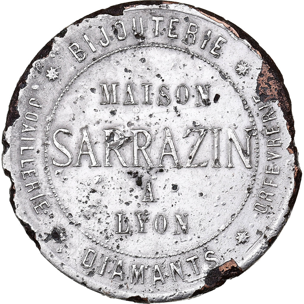 França, Ficha, Bijouterie Sarrazin à Lyon, Cobre Revestido a Prata, VF(20-25)