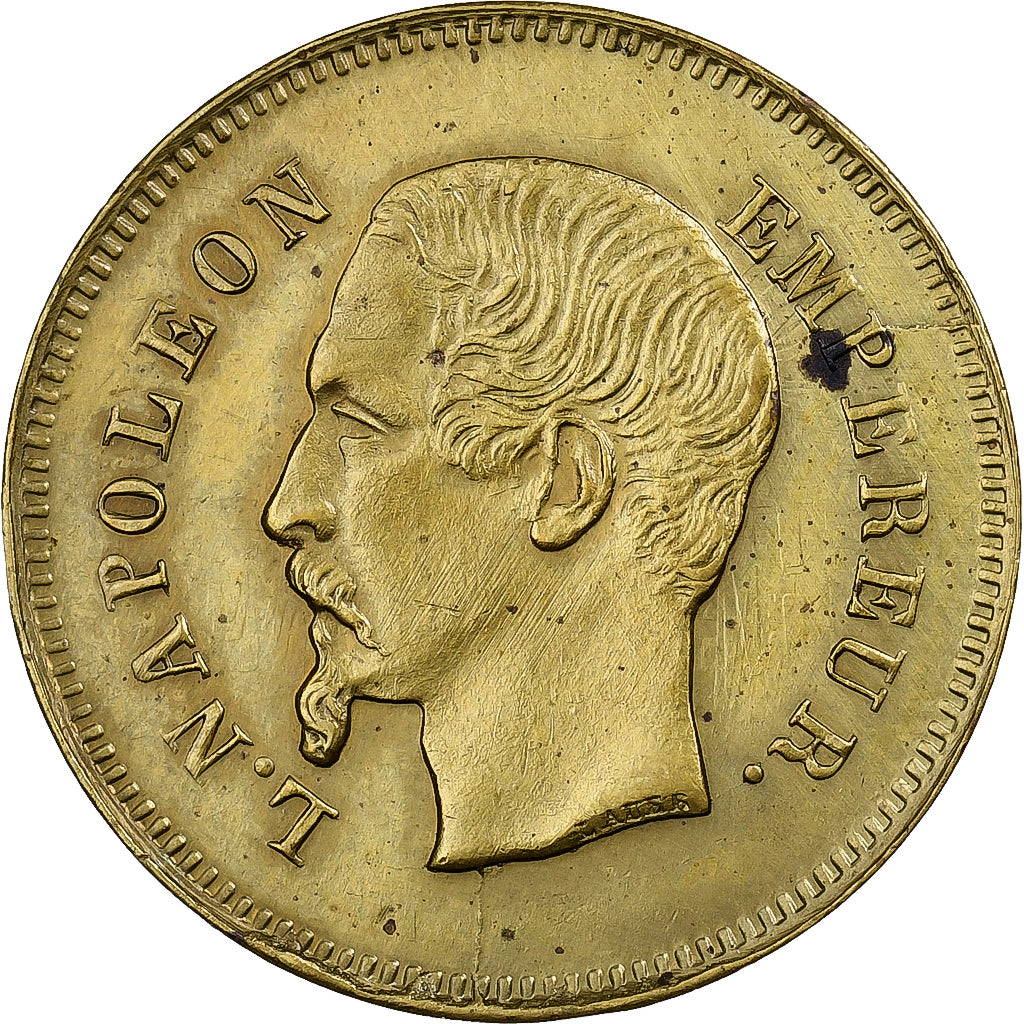 Deutschland, betaalpenning, Napoléon III, E.O.Lischke, Hamburg, Messing, SS+