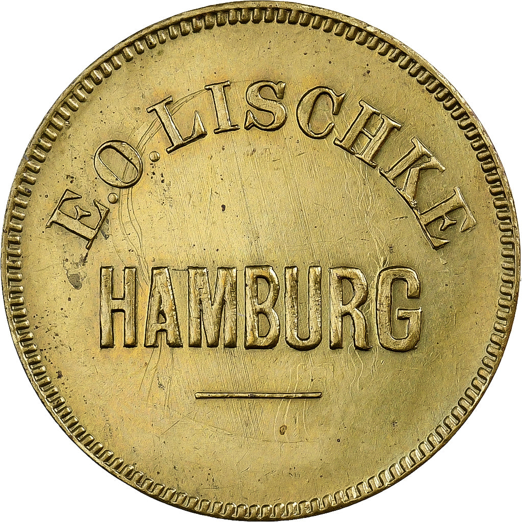 Deutschland, betaalpenning, Napoléon III, E.O.Lischke, Hamburg, Messing, SS+
