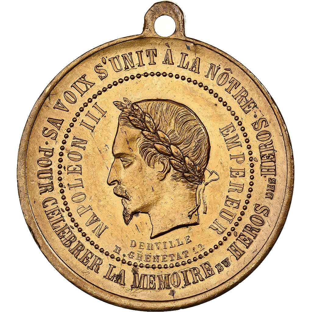 França, medalha, Napoléon III, Banquet Napoléonien, 1853, Latão, Derville