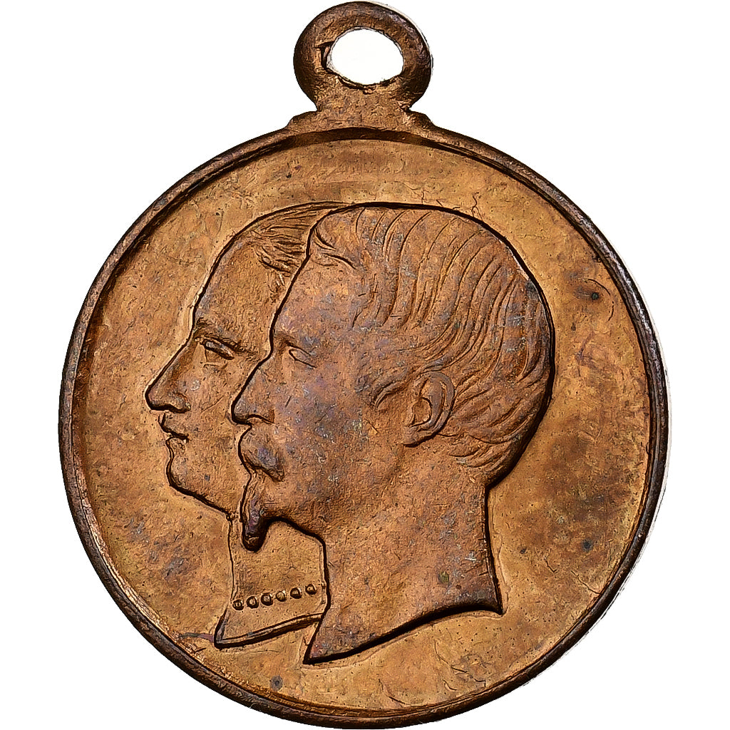 France, Médaille, Napoléon III, Fête Nationale, 1853, Cuivre, TTB+