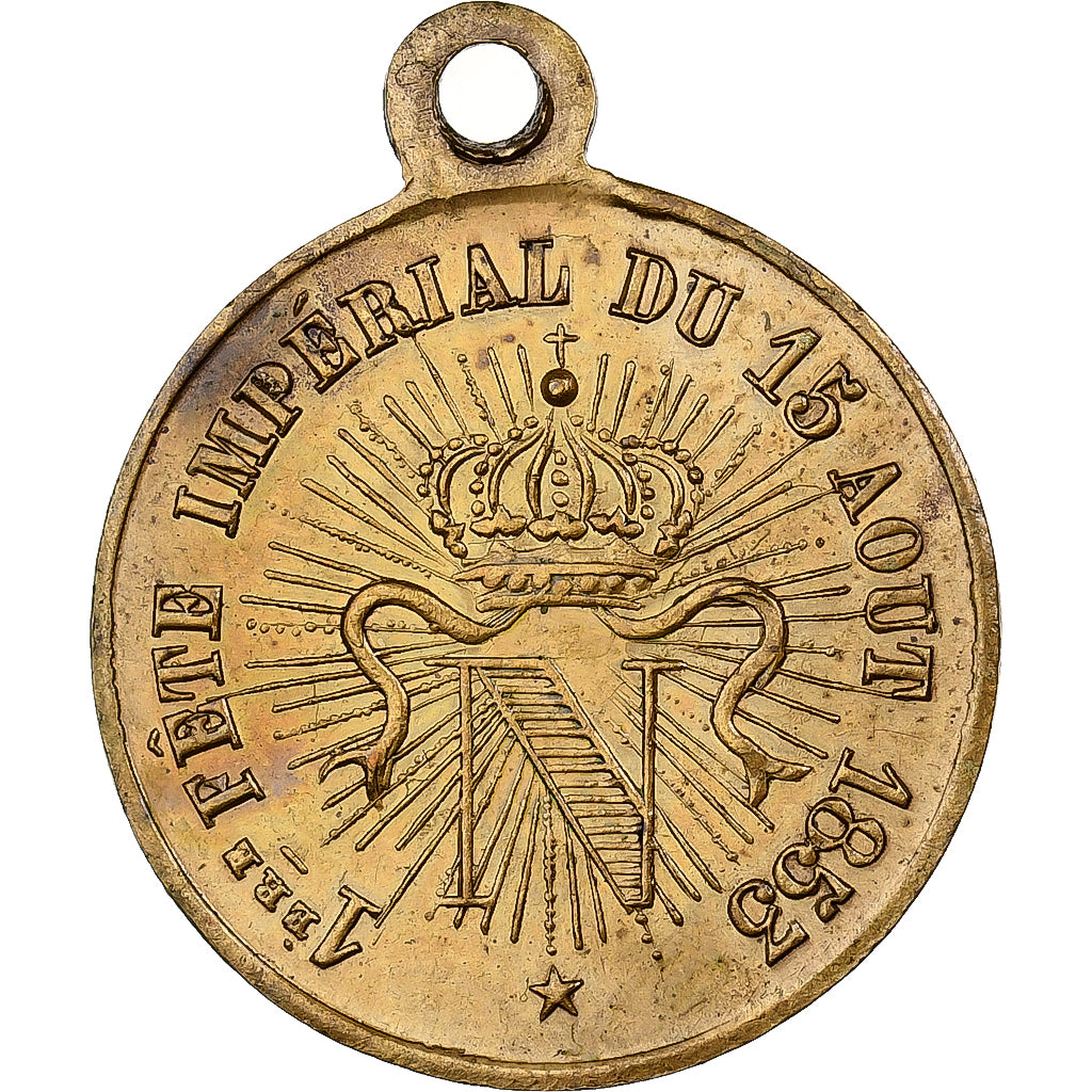 França, medalha, Napoléon III, 1ère Fête Impériale du 15 Août, 1853