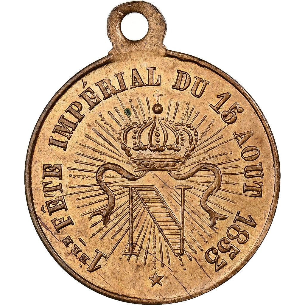 França, medalha, Napoléon III, 1ère Fête Impériale du 15 Août, 1853