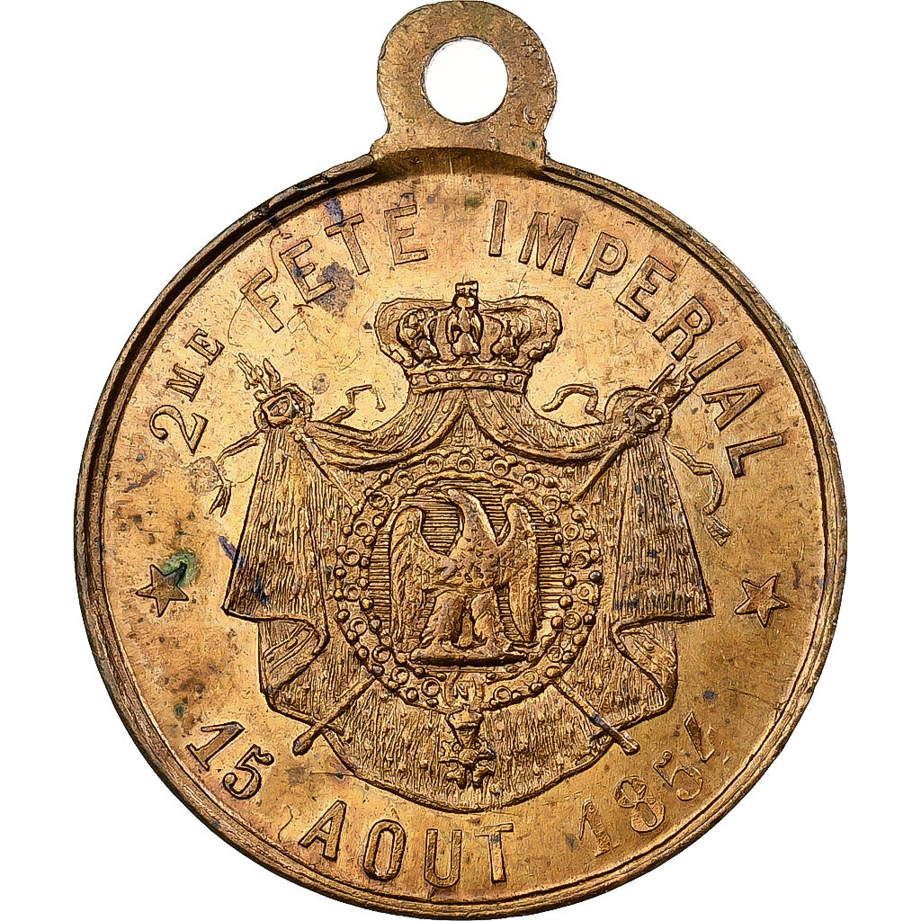 France, Médaille, Napoléon III, 2ème Fête Impériale du 15 Août, 1854