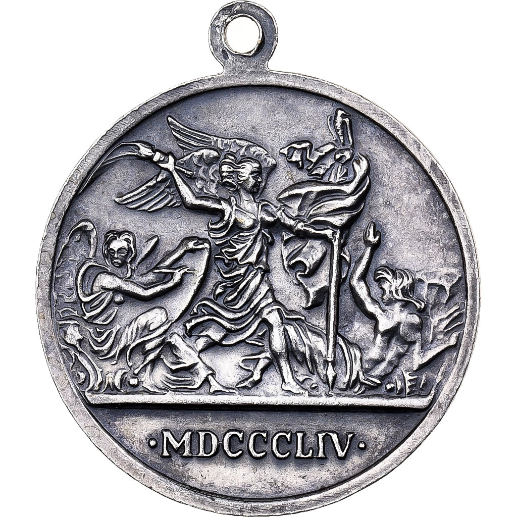 France, Médaille, Napoléon III, Bataille de l'Alma, 1854, Laiton argenté, SUP