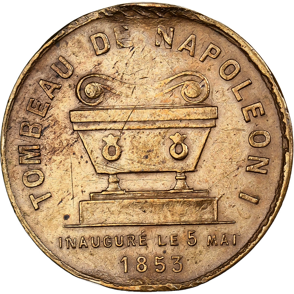 France, Médaille, Inauguration du Tombeau de Napoléon Ier, 1853, Laiton, TTB