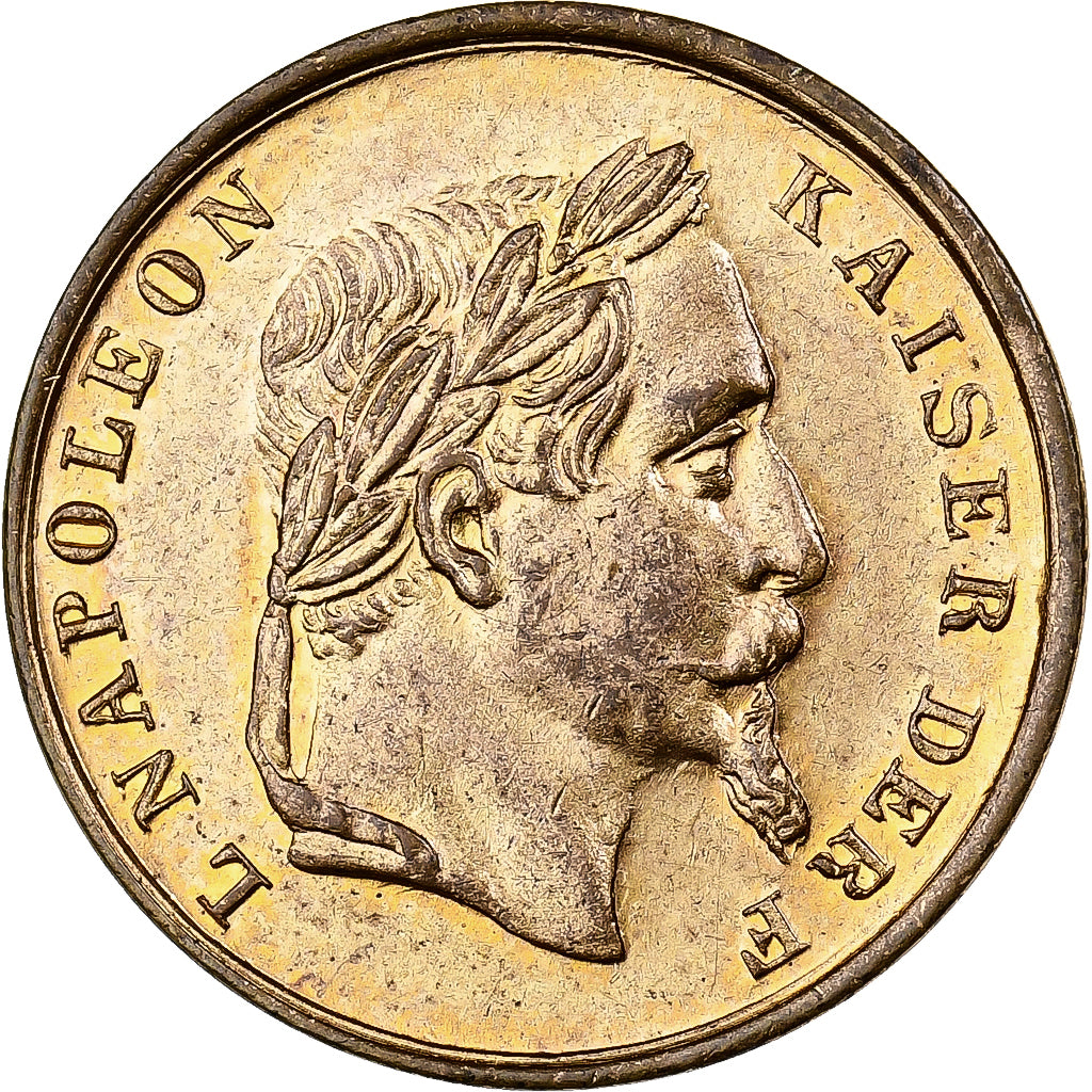 França, medalha, Jeton de jeu, Napoléon III, Kaiser d. Franzosen, Latão
