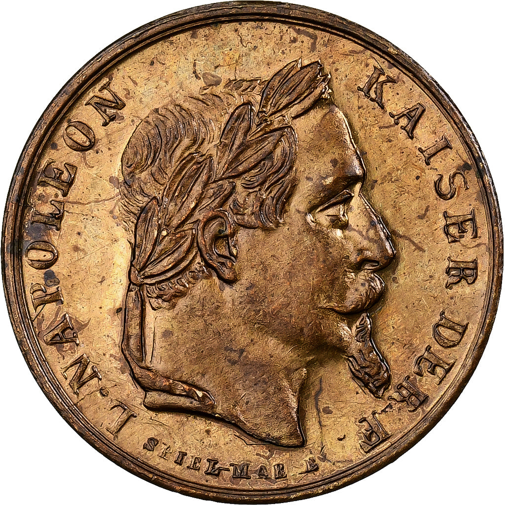 França, medalha, Jeton de jeu, Napoléon III, Kaiser d. Franzosen, Latão