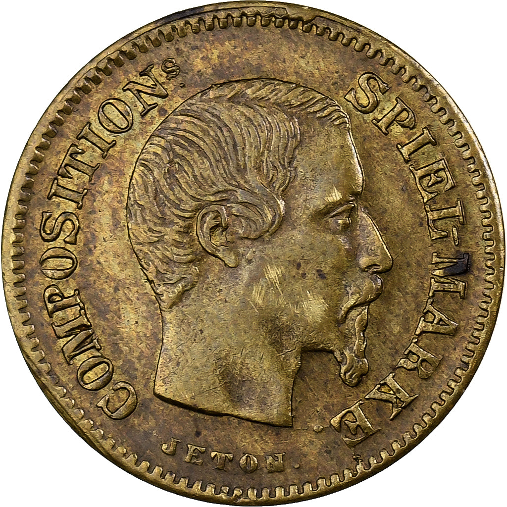 França, Token, Louis-Napoléon Bonaparte, Spiel Marke, AU(55-58), Latão