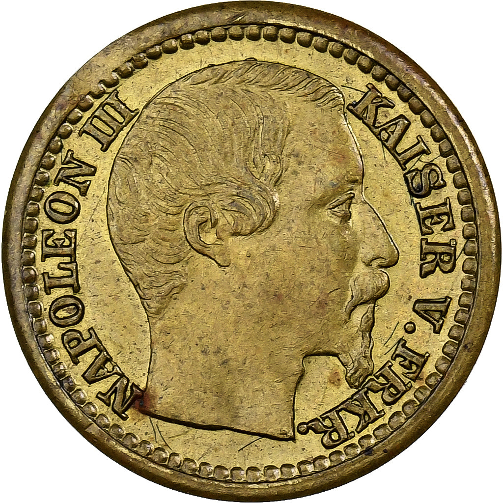 França, medalha, Jeton de jeu, Napoléon III, Kaiser d. Franzosen, Latão