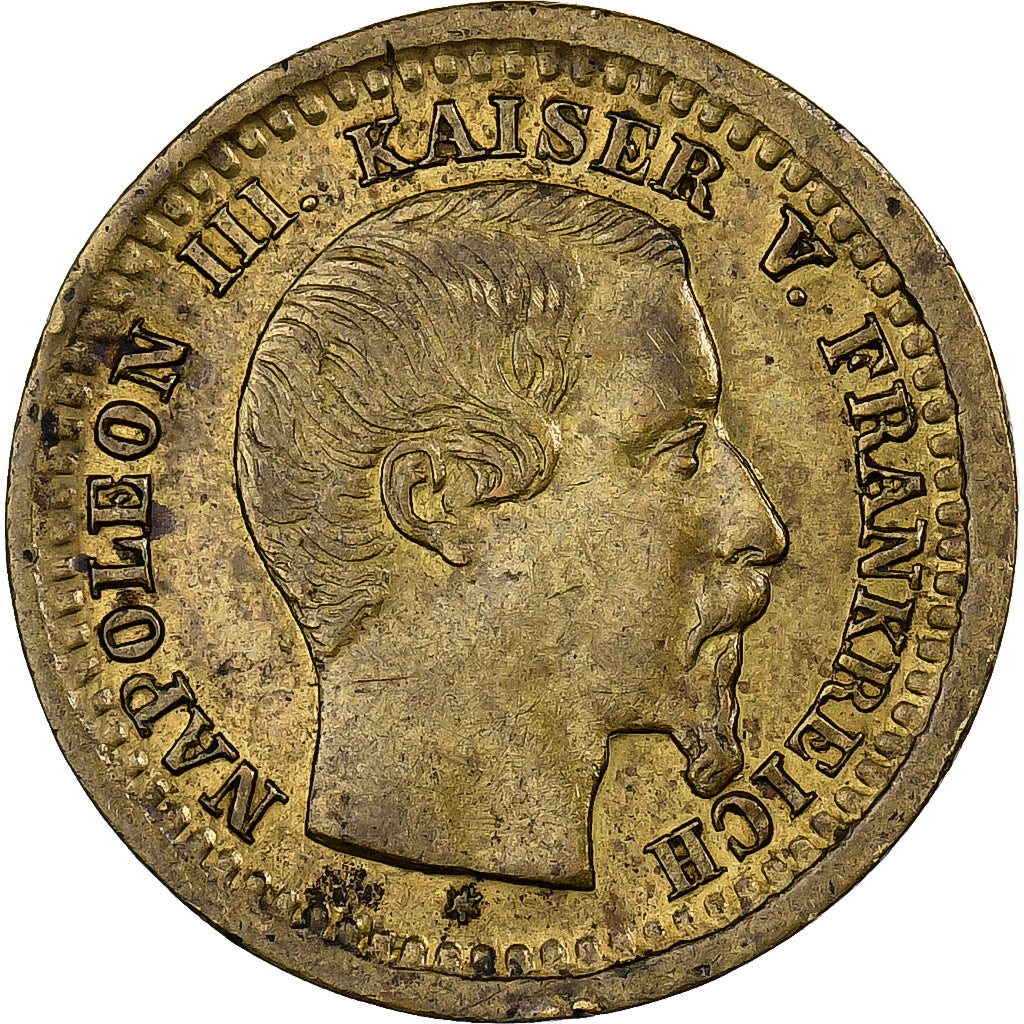 França, medalha, Jeton de jeu, Napoléon III, Kaiser d. Franzosen, Latão