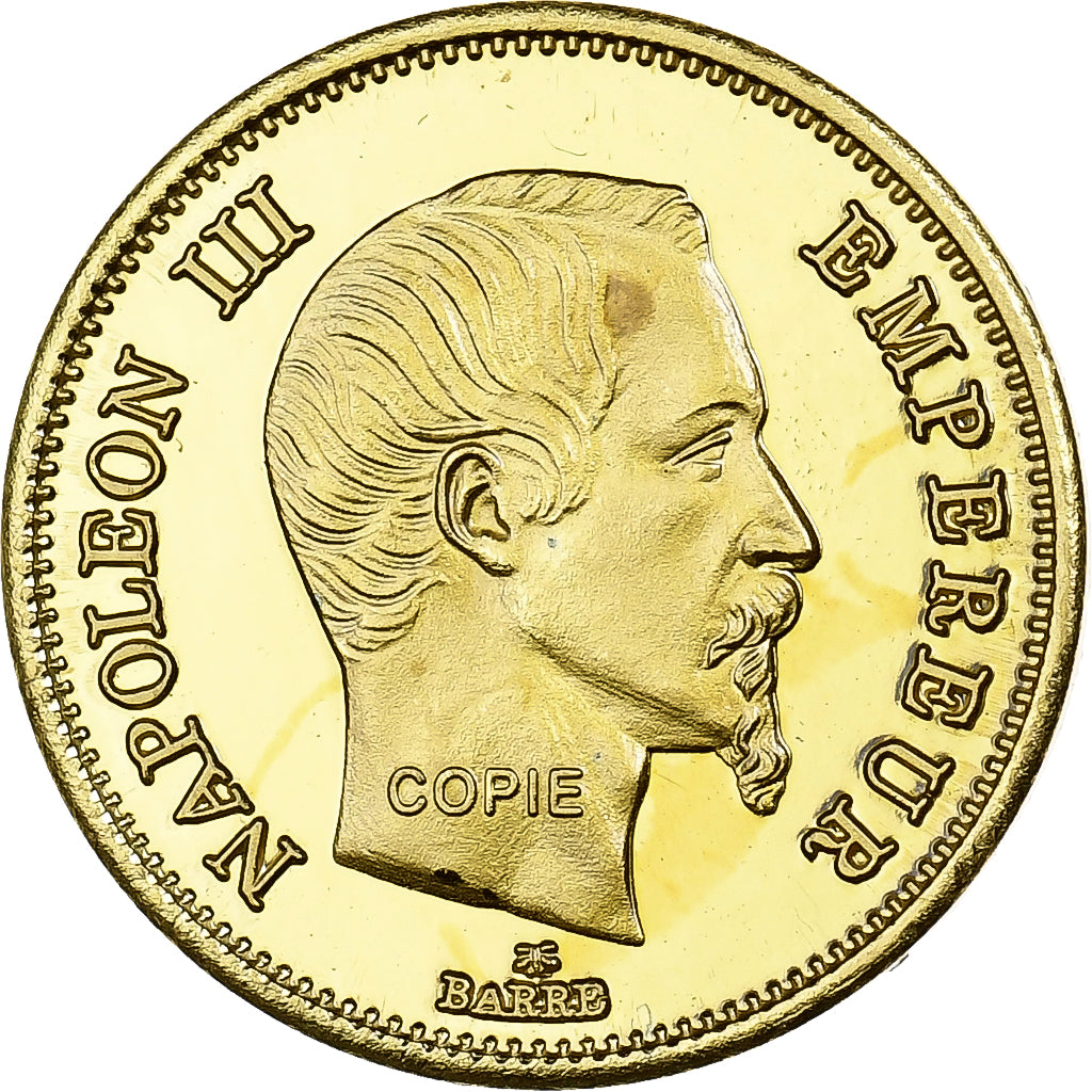 Francja, medal, Napoléon III, Reproduction 100 Francs or, Gilt Metal, MS(63)