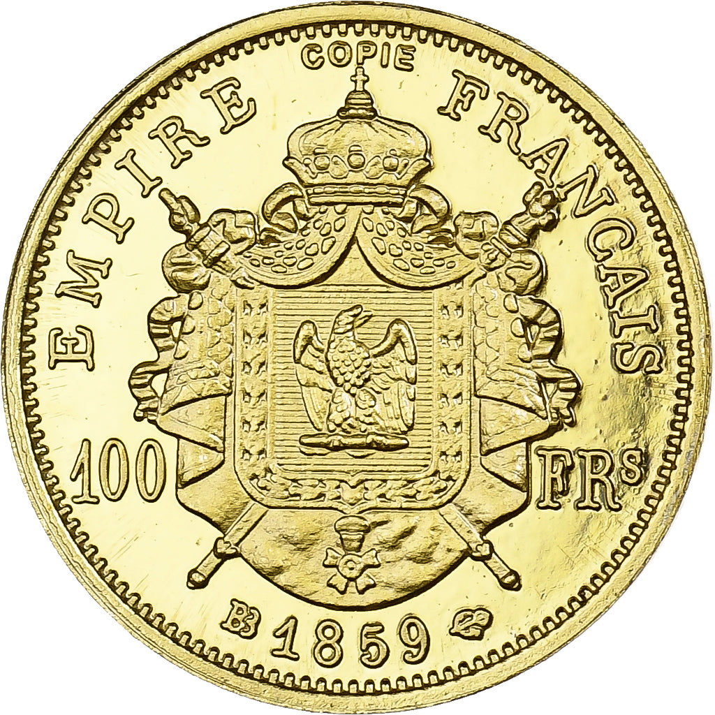 Francja, medal, Napoléon III, Reproduction 100 Francs or, Gilt Metal, MS(63)
