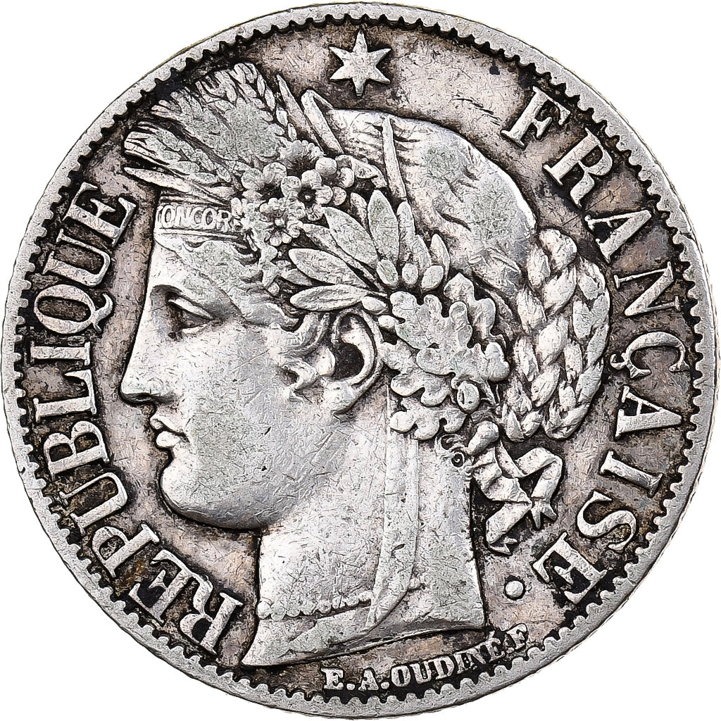 Coin, France, Cérès, Franc, 1871, Paris, EF(40-45), Silver, KM:822.1