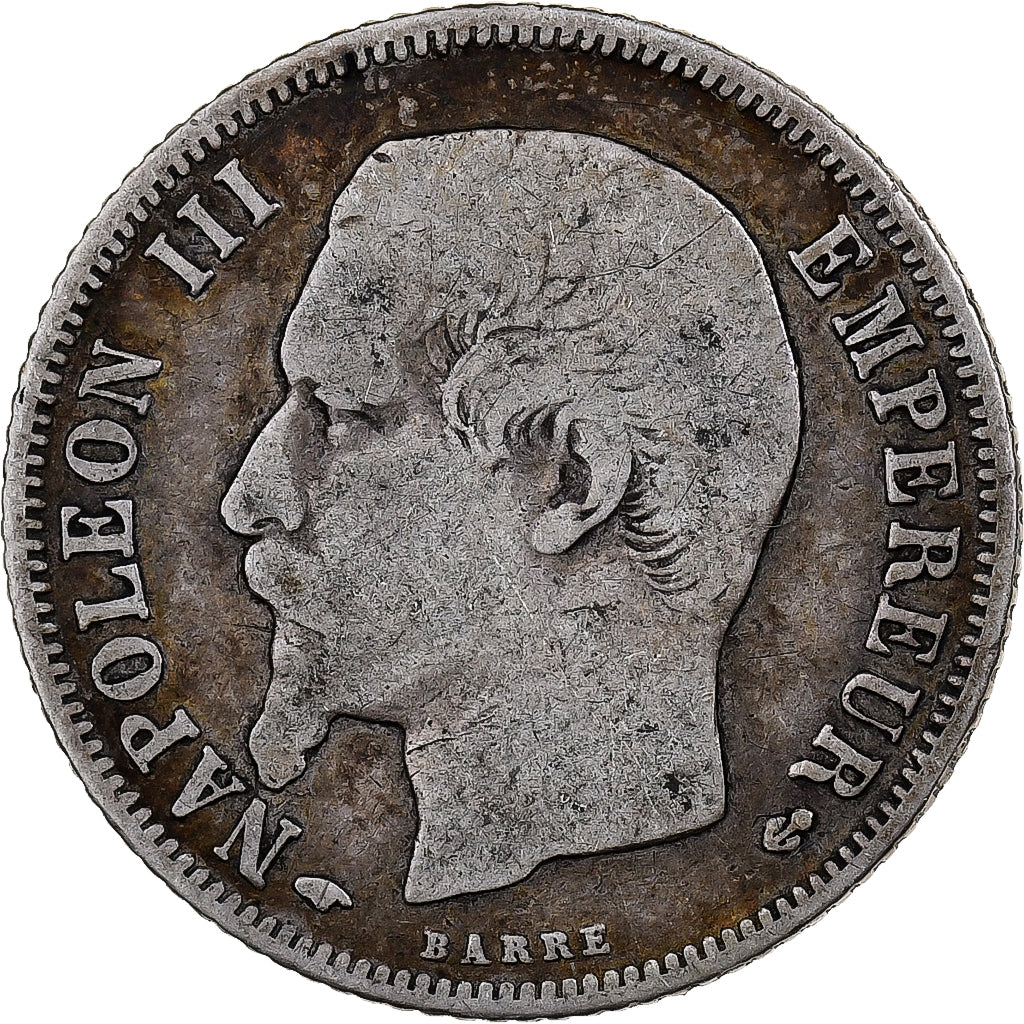 France, Napoleon III, Franc, Napoléon III, 1859, Paris, Silver, VF(30-35)