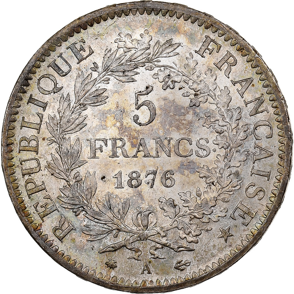 Frankreich, 5 Francs, Hercule, 1876, Paris, Silber, VZ, Gadoury:745a, KM:820.1
