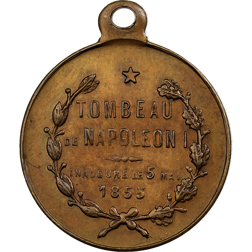 France, Médaille, Inauguration du Tombeau de Napoléon Ier, 1853, Laiton, TTB+