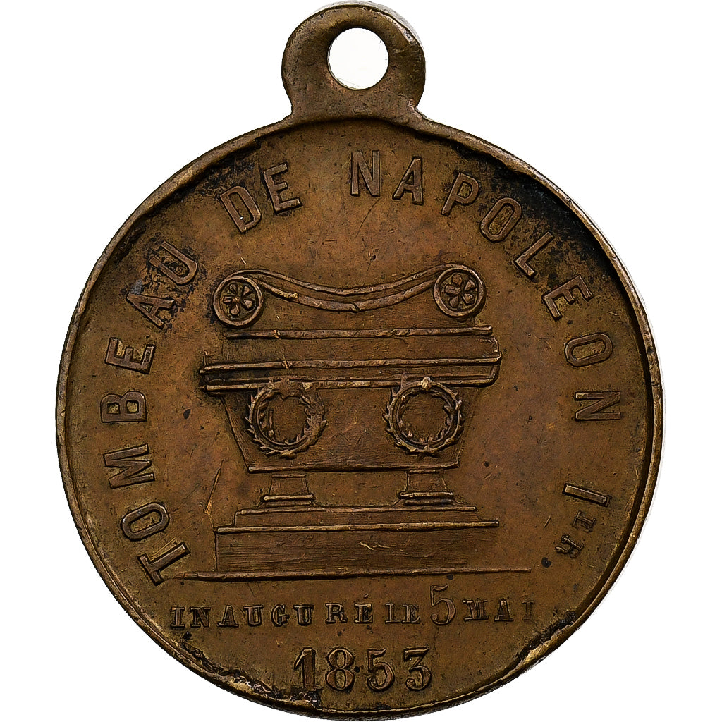 France, Médaille, Inauguration du Tombeau de Napoléon Ier, 1853, Laiton, TTB