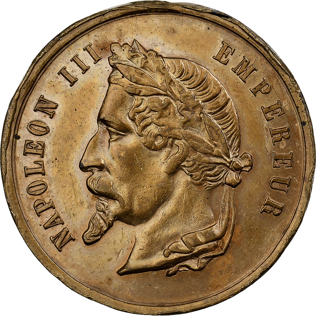 France, Médaille, Napoléon III, Exposition Universelle, 1867, Laiton, SUP