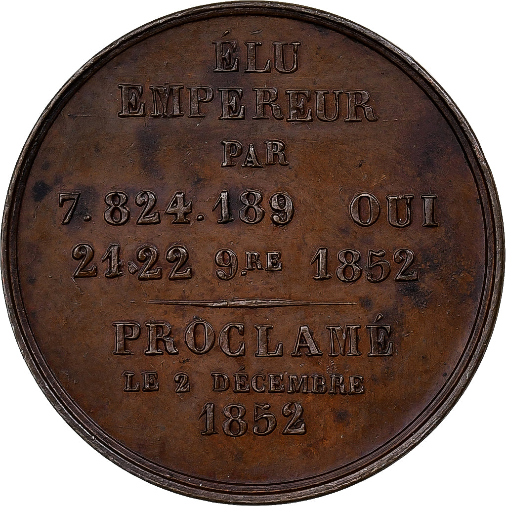 France, Medal, Napoléon III, Election et proclamation de l'Empire, 1852
