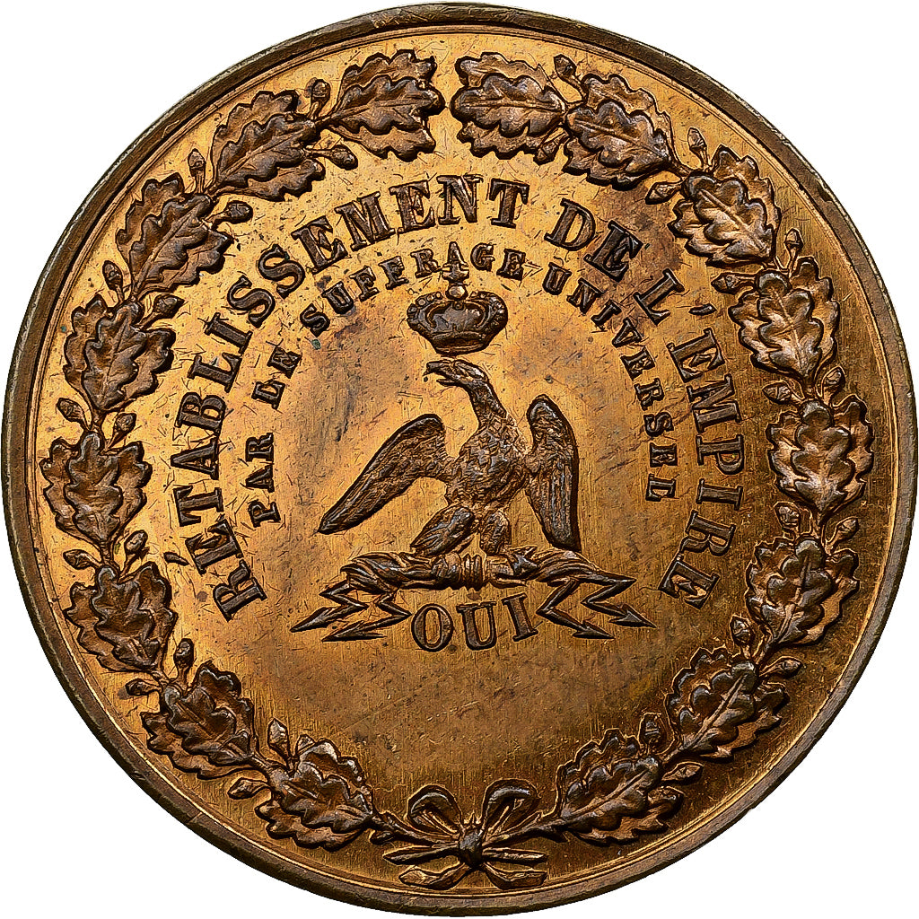 França, medalha, Rétablissement de l'Empire par le Suffrage Universel, 1852