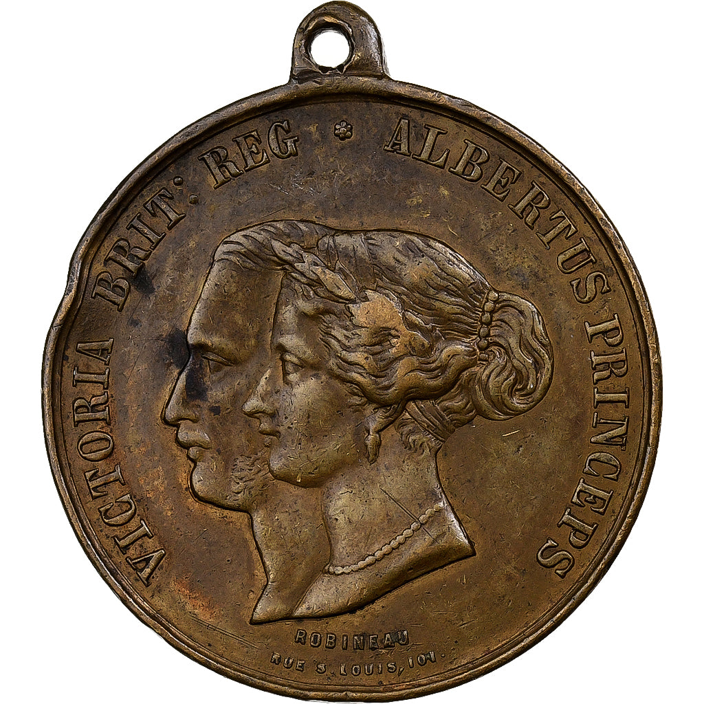 Frankrijk, Medaille, Séjour en France du couple royal britannique, 1855, Tin