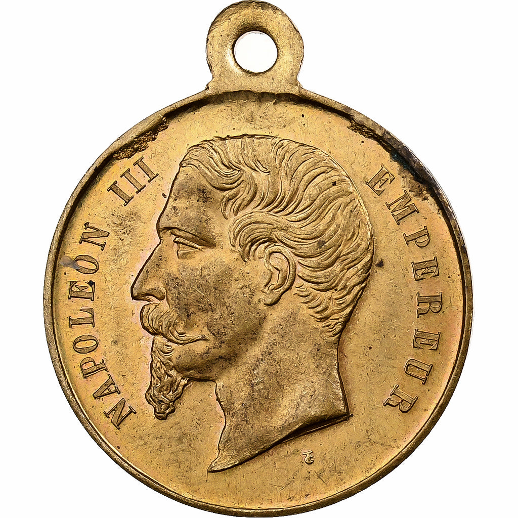 France, Jeton, Napoléon III, Annexion de la Savoie et Nice, 1860, Laiton, TTB+