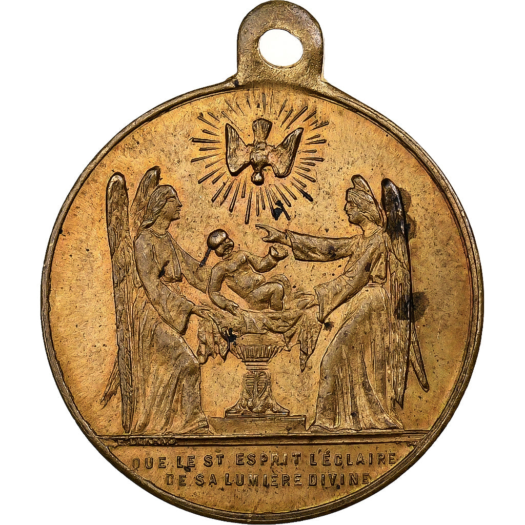 França, medalha, Napoléon III, Baptème du Prince Impérial, 1856, Latão