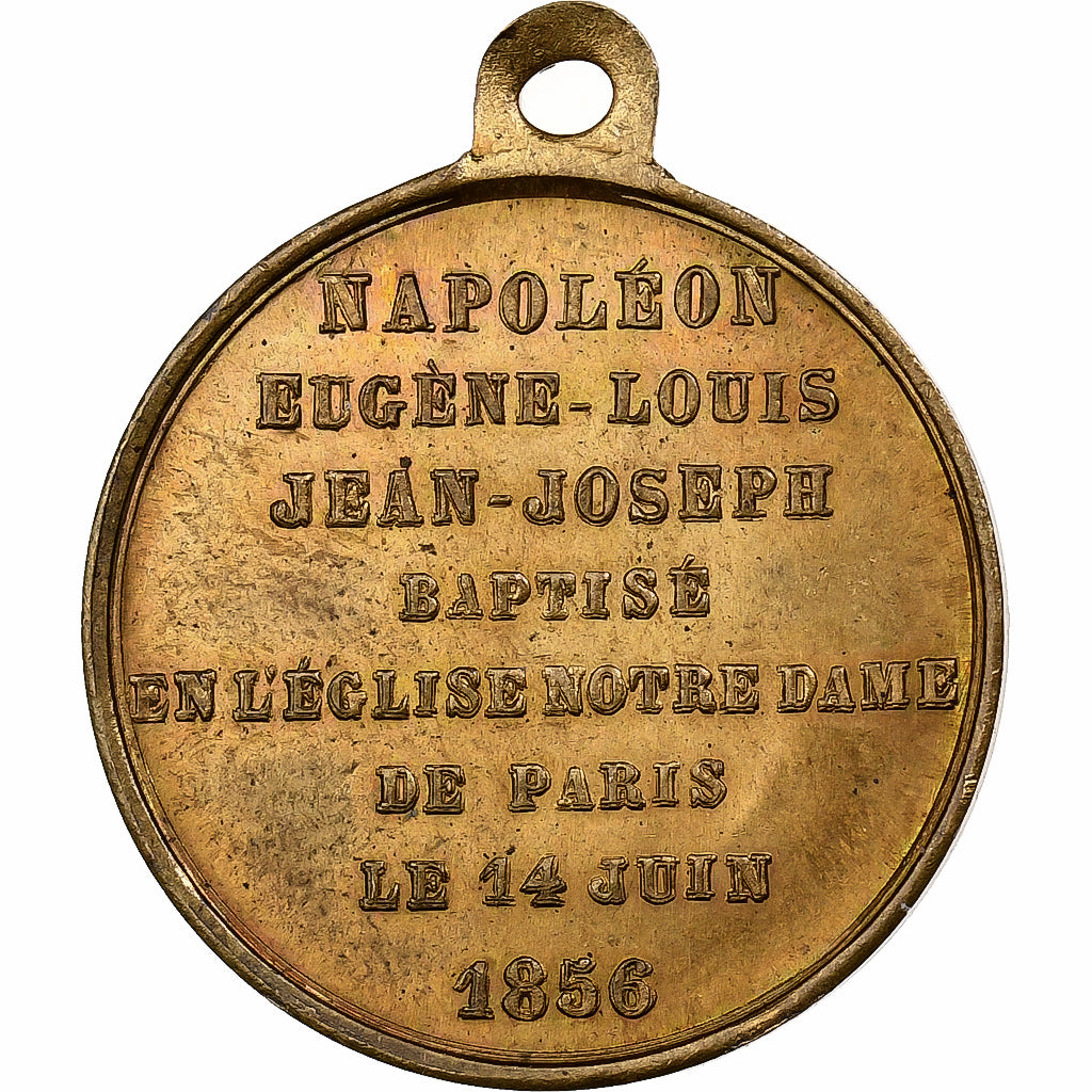 França, medalha, Napoléon III, Baptème du Prince Impérial, 1856, Latão
