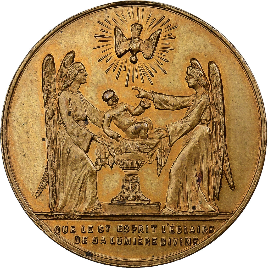 France, Médaille, Napoléon III, Baptème du Prince Impérial, 1856, Laiton