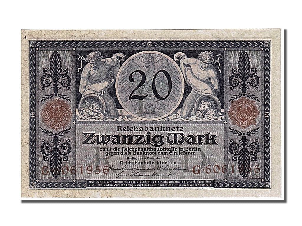 Banknot, Niemcy, 20 Mark, 1915, 1915-11-04, UNC(65-70)