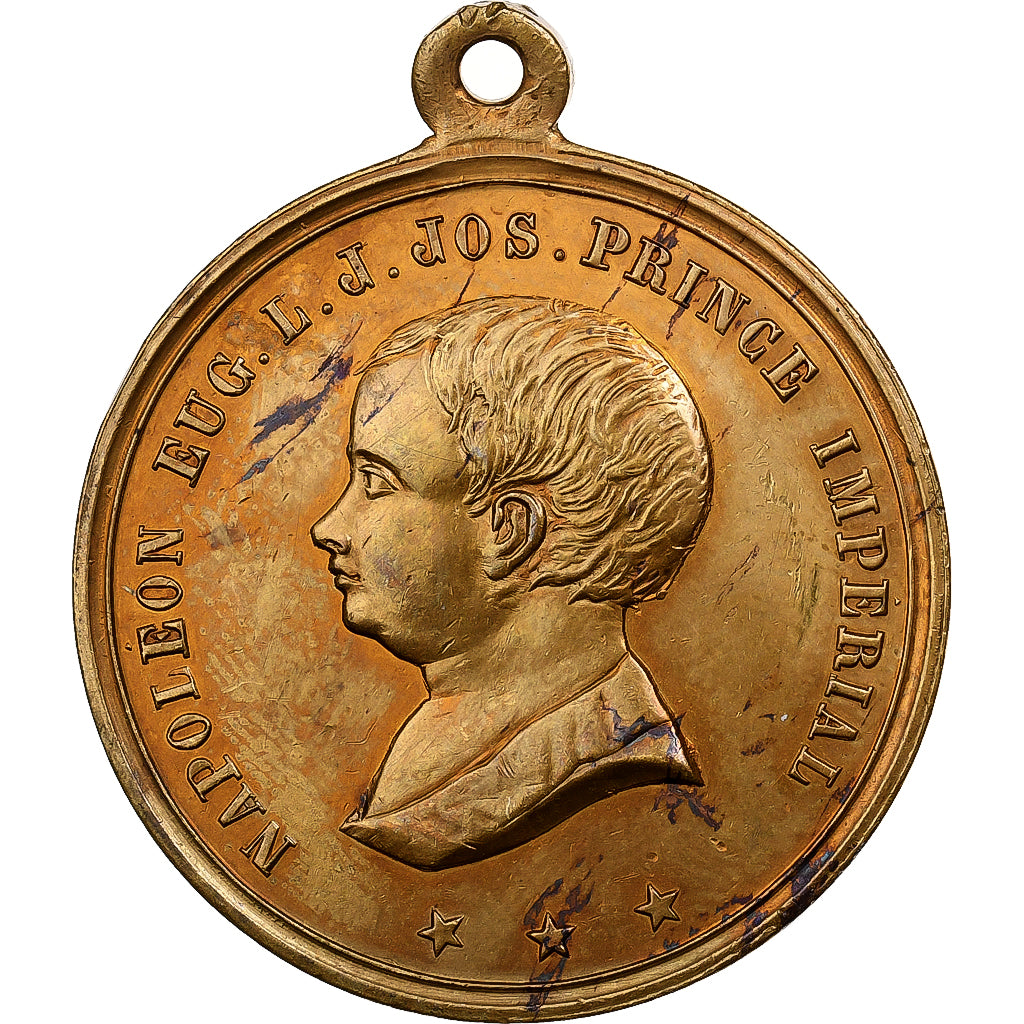 France, Médaille, Napoléon III, Baptème du Prince Impérial, 1856, Laiton