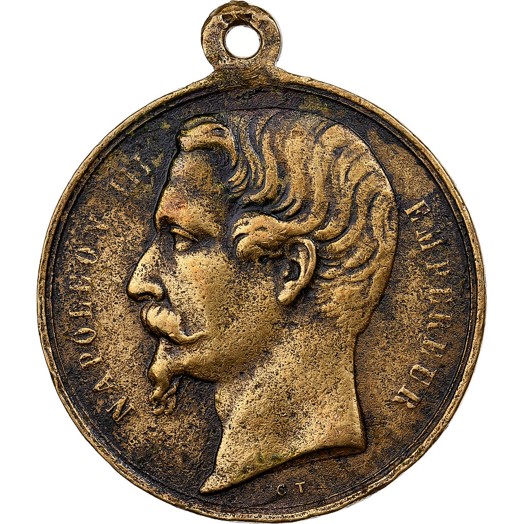 France, Médaille, Rentrée des Troupes à Paris, 1859, Laiton, TB+