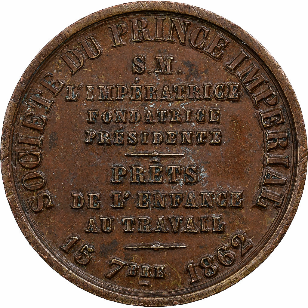 Francia, medalla, Napoléon IV, Société du Prince Impérial, Enfance au