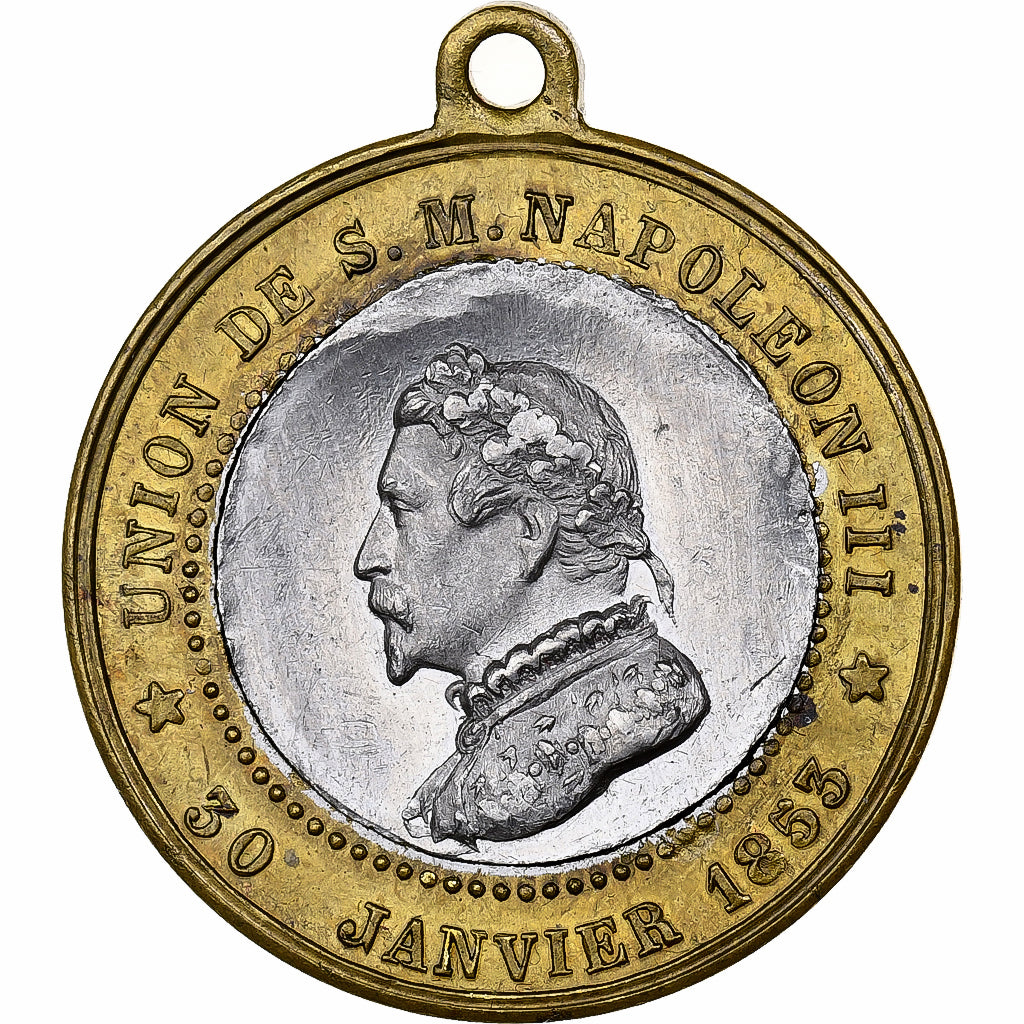France, Médaille, Mariage de l’Empereur Napoléon III et Eugénie de Montijo