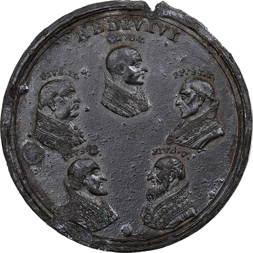 Francia, medaglia, Le Pape Pie VI, 1782, Piombo, MB+