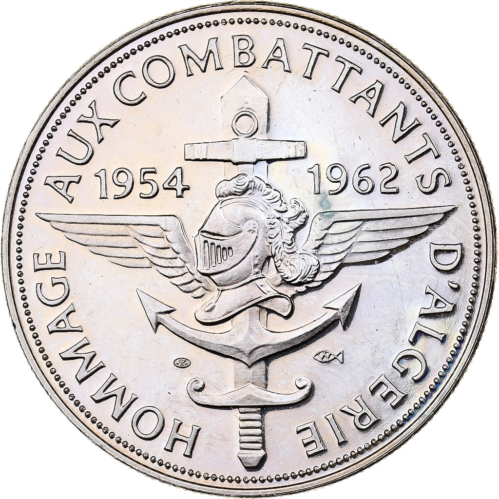 França, medalha, Hommage aux Combattants d'Algérie, Cobre-níquel, MS(63)