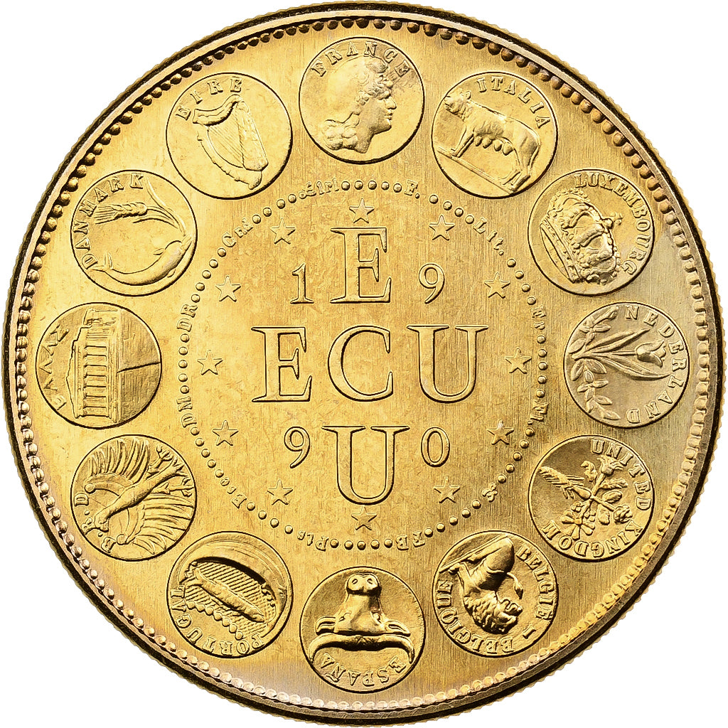France, Médaille, Ecu Europa, Marianne, 1990, Bronze, FDC