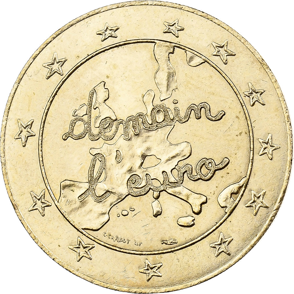 França, Token, 1.5 Euro Centres Leclerc, 1996, MS(63), Cobre-Níquel-Alumínio