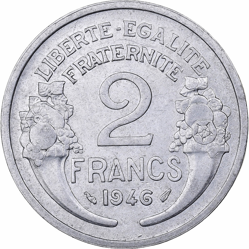 Francia, 2 Francs, Morlon, 1946, Paris, Alluminio, BB+