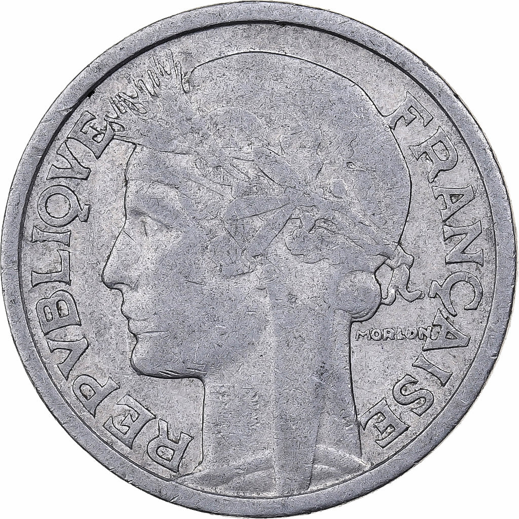 Coin, France, Morlon, 2 Francs, 1945, Beaumont - Le Roger, VF(20-25), Aluminum