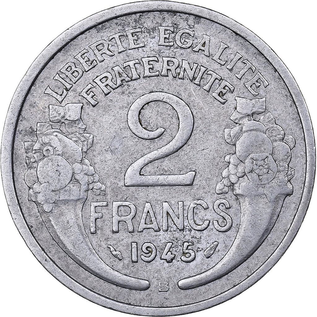 Moneta, Francja, Morlon, 2 Francs, 1945, Beaumont - Le Roger, VF(20-25)